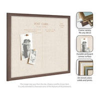 Framed Fabric Pinboard Linen Vintage Post Card Wall Organization
