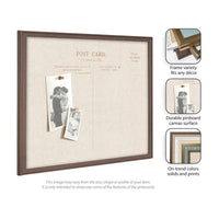 Framed Fabric Pinboard Linen Vintage Post Card Wall Organization