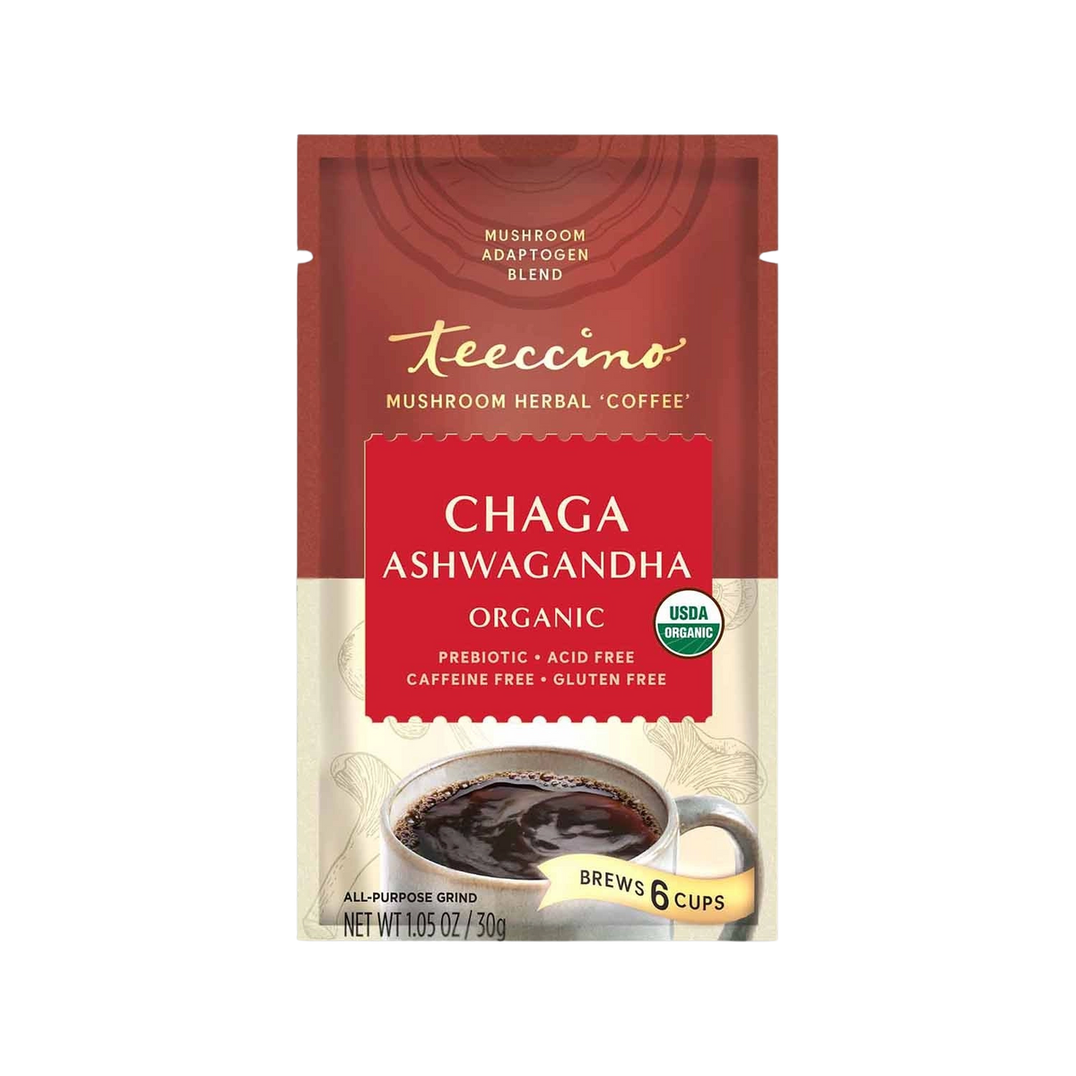 Chaga Ashwagandha Butterscotch Cream Mushroom Herbal Coffee