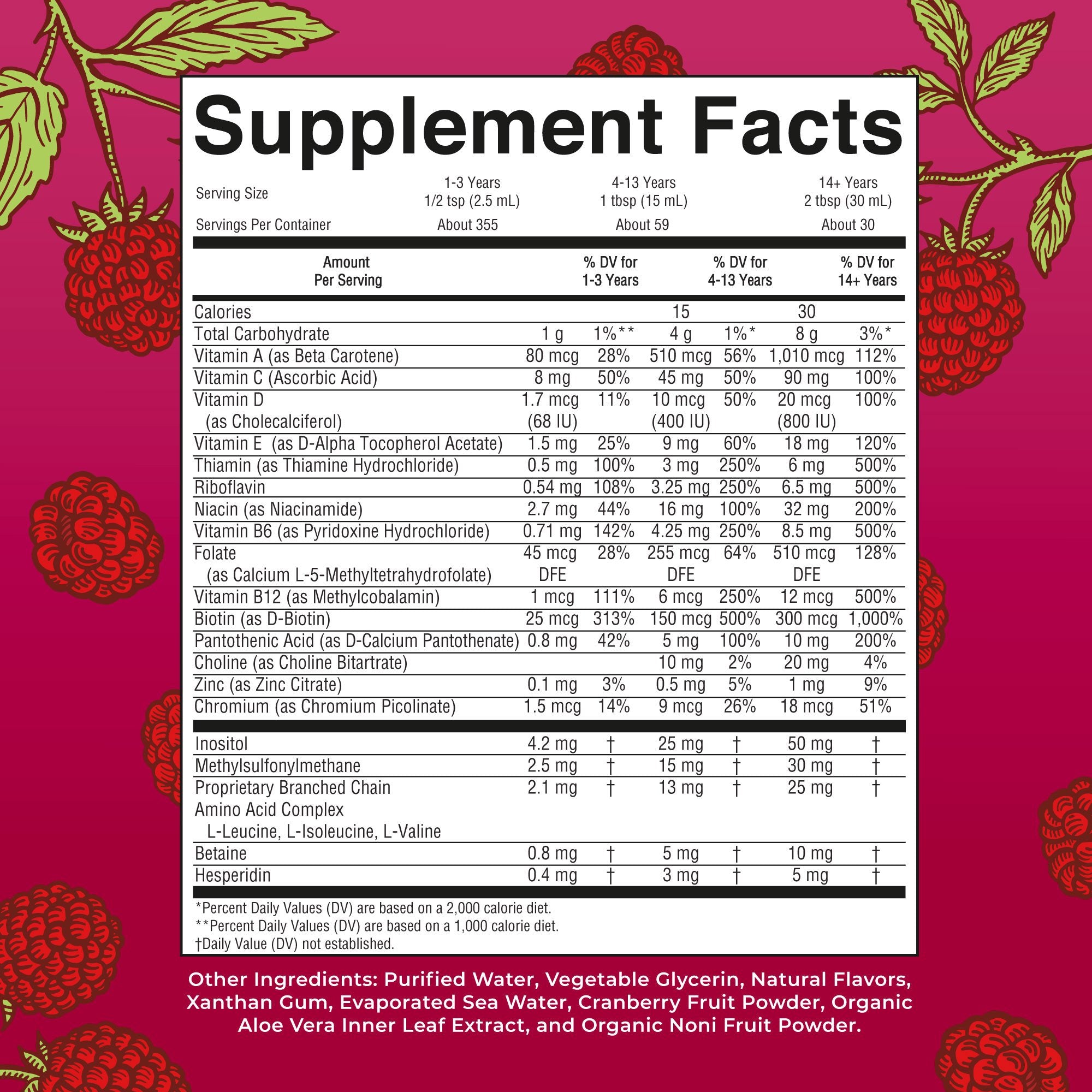 Mary Ruth's™ Liquid Morning Multivitamin, Raspberry Flavor, 30-ounce Bottle BL-AD-MLT-CV-PSF-30Z-UN-01