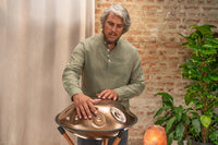 Sensory Handpan, BB2 Amara, 9 Notes, Vintage Copper, Engraved Design