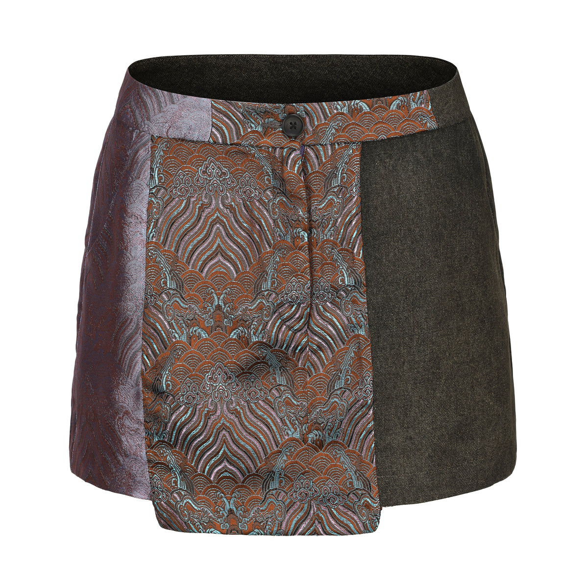 Dan Denim Patch Mini Skirt