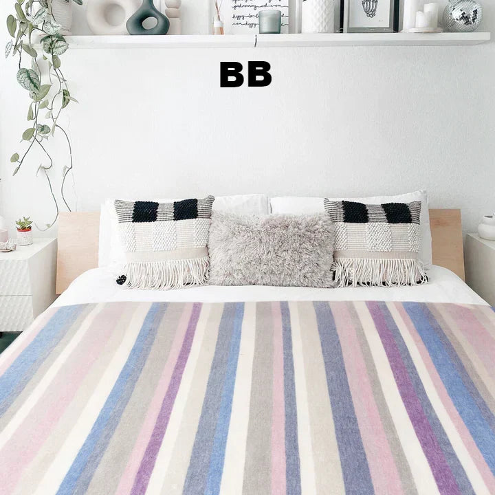 Alpaca Bed Blanket - Striped