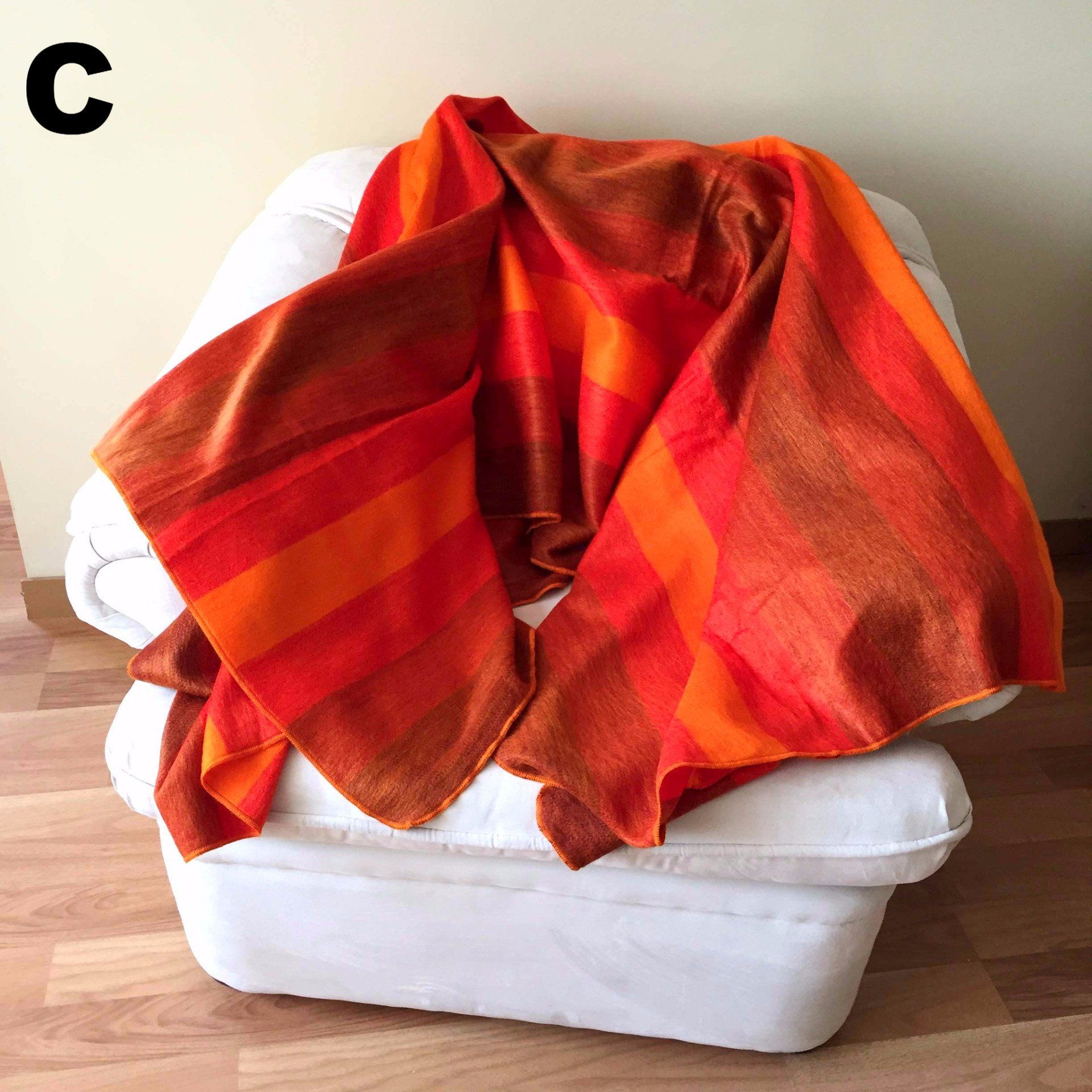 Alpaca Bed Blanket - Striped